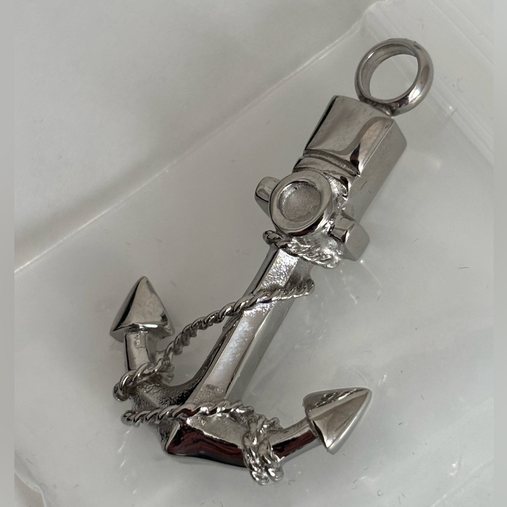 Stainless steel anchor memorial necklace